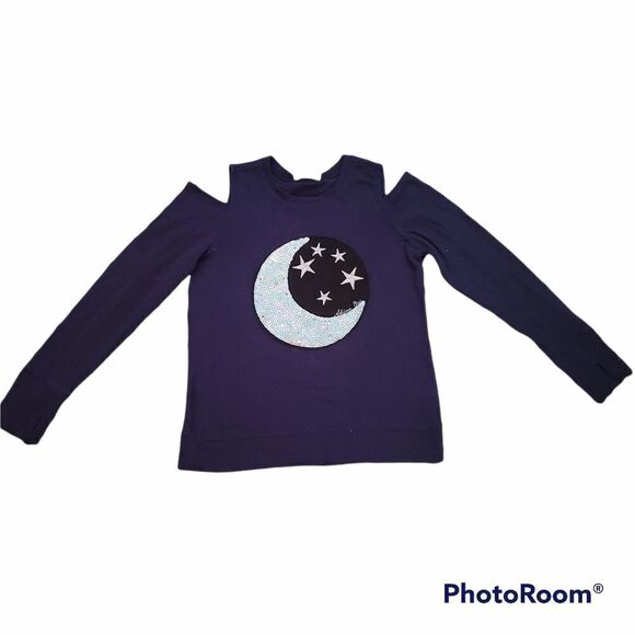 JESSICA SIMPSON Cold Shoulder Sequin Top - Picture 1 of 4